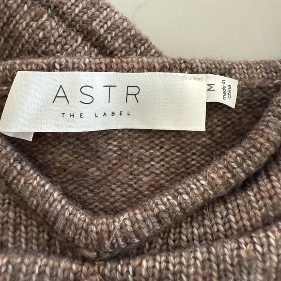 Anthropologie ASTR The Label Cable Knit Sweater Shrug Set-Brown-Size Medium - Picture 14 of 16